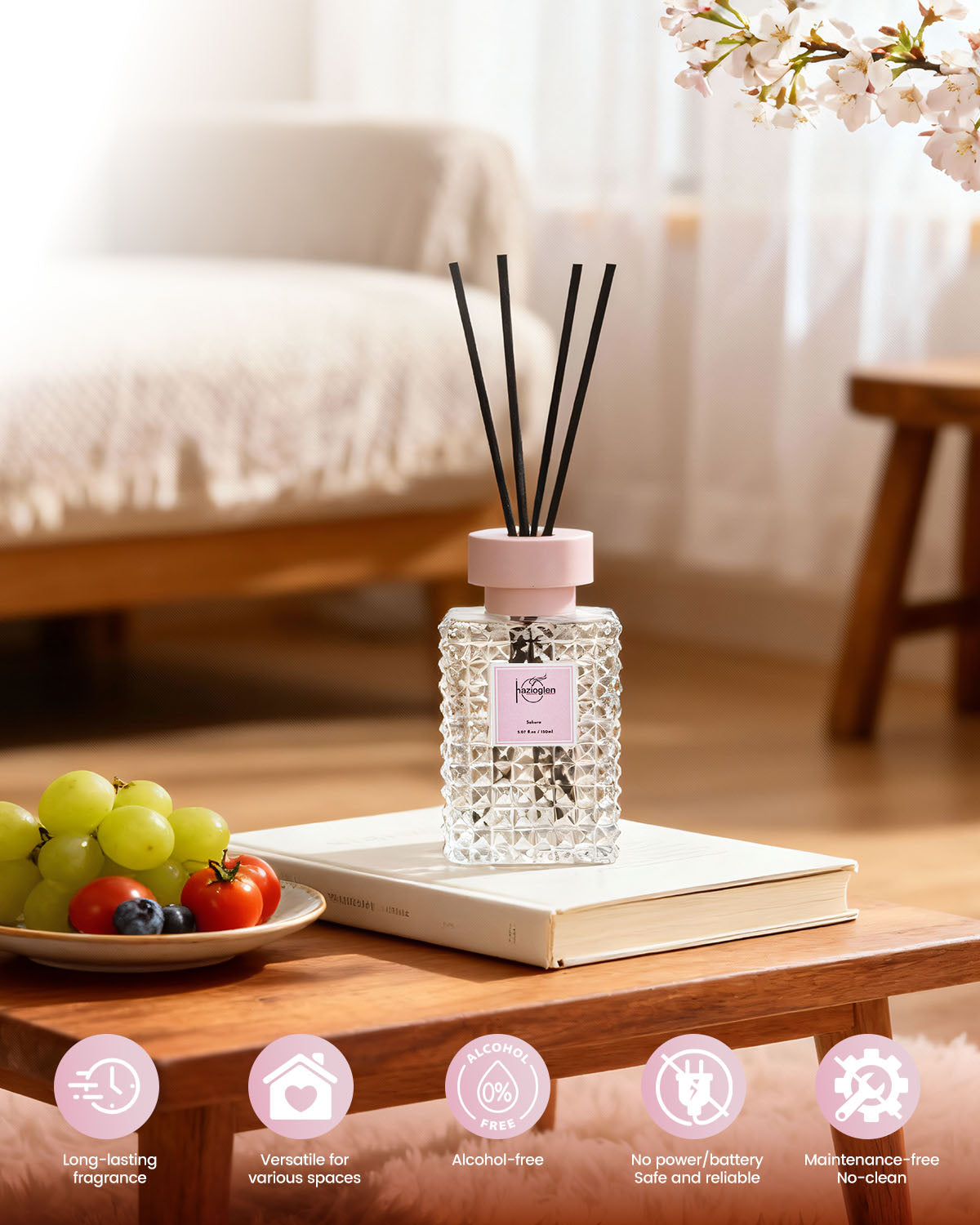 Reed Diffuser Set, Sakura Scent