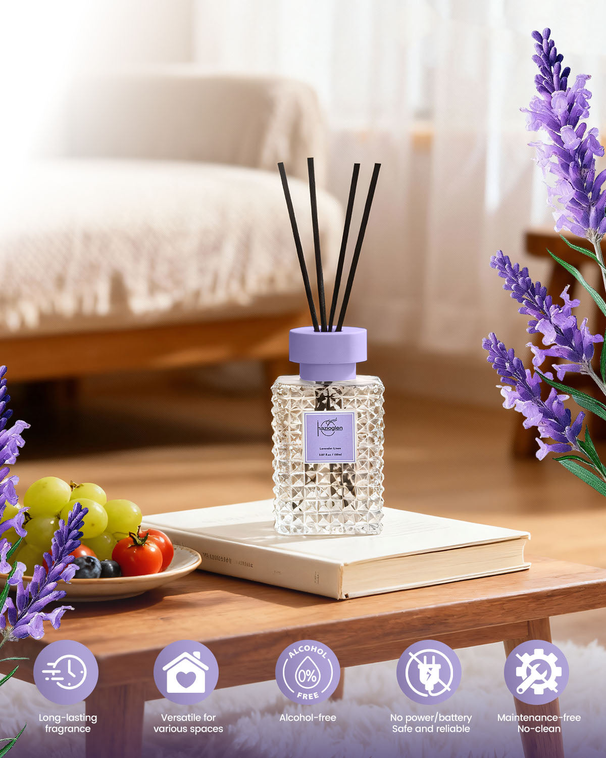 Reed Diffuser Set, Lavender Linen Scent