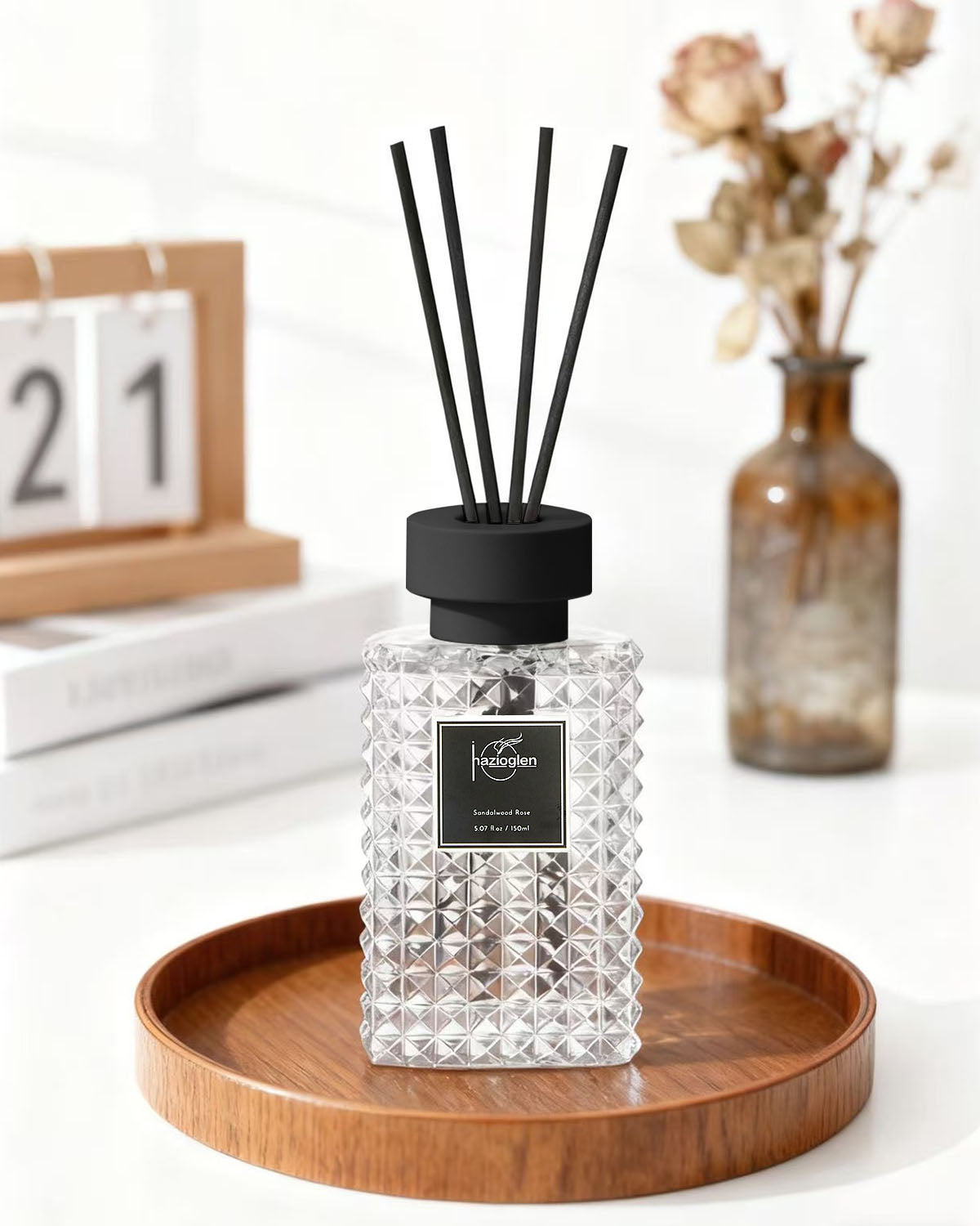 ルームフレグランス、リードディフューザーセット、サンダルウッドローズ(Sandalwood Rose)の香り