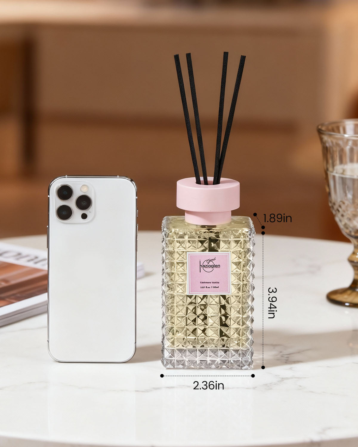 Reed Diffuser Set, Cashmere Vanilla Scent