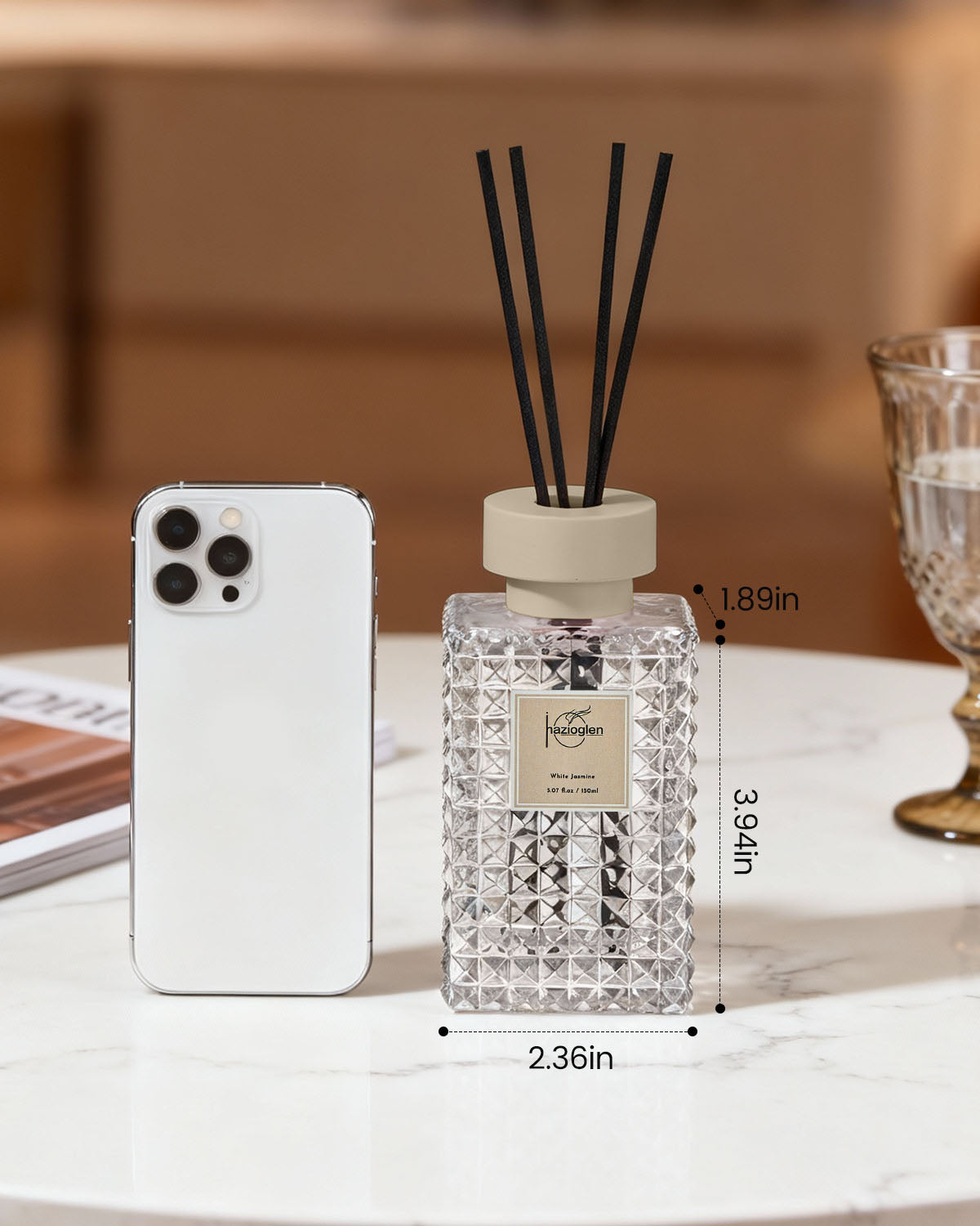 ルームフレグランス、リードディフューザーセット、ホワイトジャスミン(White Jasmine)の香り